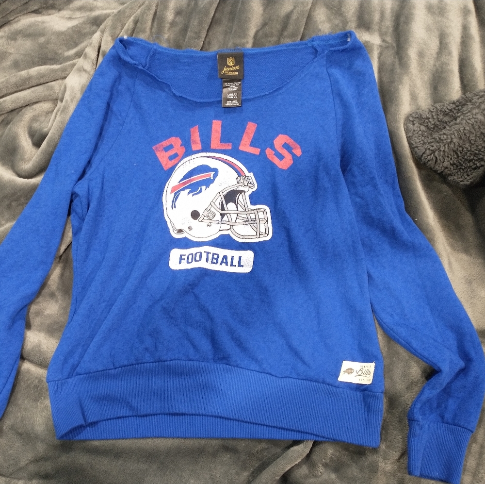 Off The Shoulder Buffalo Bills Sweatshirt
